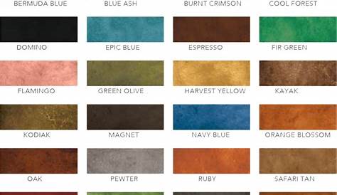Behr Semi Transparent Stain Color Chart