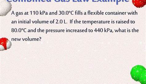 combined gas laws examples