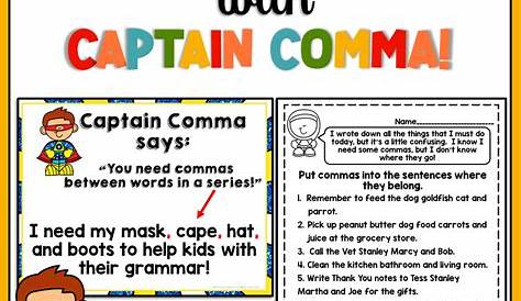 FUN Comma Use | Comma Activities | Comma Use Posters and Worksheets