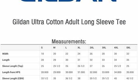 gildan ultra cotton t shirt size chart