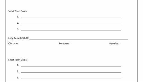 goal setting excel worksheets