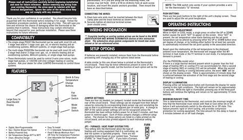 LUX PRODUCTS PSD011BA INSTALLATION AND OPERATING INSTRUCTIONS Pdf