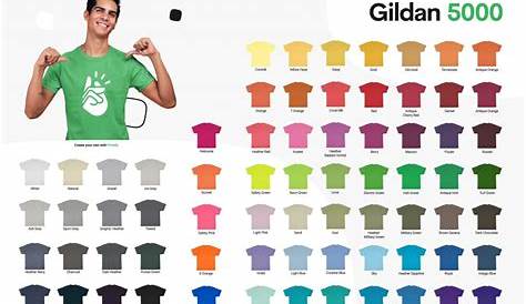 Every Color Digital File Shirt Color Chart // Gildan 500L Unisex Jersey