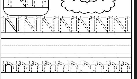 letter n tracing page