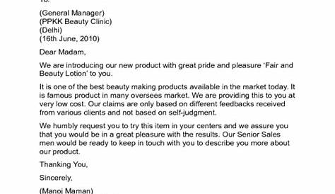 Sample Letter For Selling A Product Database - Letter Template Collection