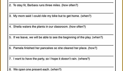 Adverb Worksheet For Class 6 With Answers
