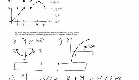 Limits and Continuity Worksheet