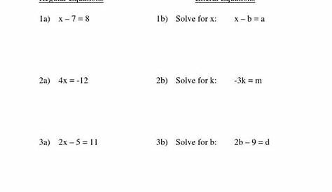 literal equations word problems worksheet