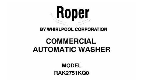 Parts for Roper RAK2751KQ0: Front Cover Parts - AppliancePartsPros.com