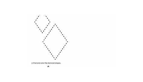 Trace, Draw and Find: Diamond Shape Worksheet.Practice tracing, drawing