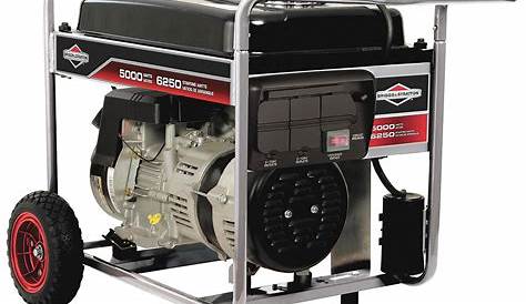 BRIGGS & STRATTON Recoil Portable Generator, 5000 Rated Watts, 6250