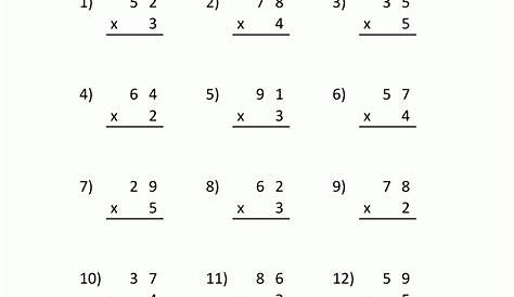 printable 2 digit multiplication worksheets