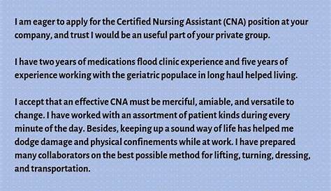 Certified Nursing Assistant Cover Letter Samples & Templates 2024 | RB