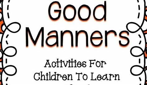 good manners vs bad manners worksheet