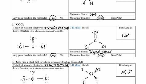 molecular shapes worksheet