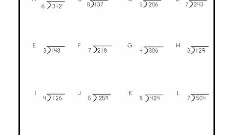 free fourth grade division worksheets