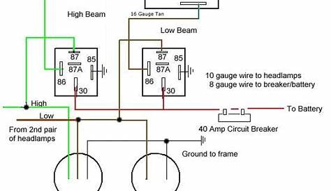 high beam low beam wiring diagram