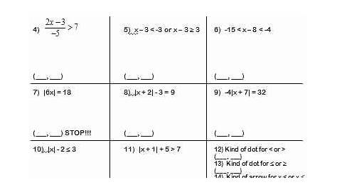 more with linear inequalities worksheet key