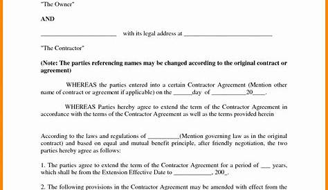 Contract Agreement Letter - 9+ Examples, Format, Pdf | Examples