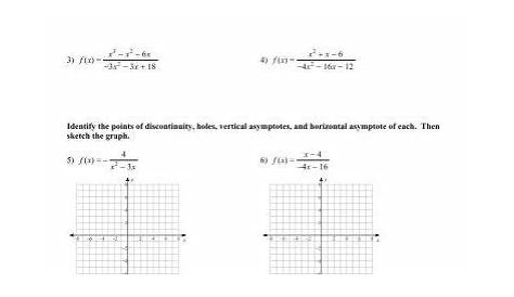 rational functions worksheets