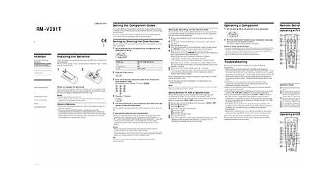 SONY RM-V201T OPERATING INSTRUCTIONS Pdf Download | ManualsLib