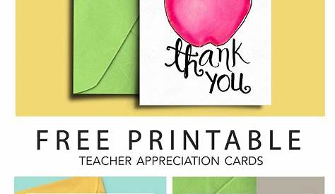 Free Printable teacher appreciation cards - Smitha Katti