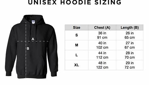 hoodie size chart us