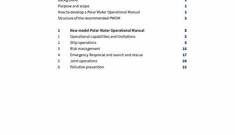 polar water operational manual