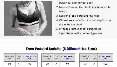 bras larger sizes chart