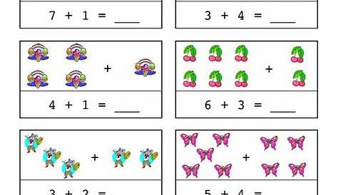 free printable addition worksheets for kindergarten