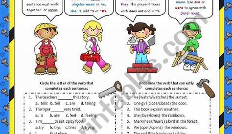 Subject Verb Agreement Rules - Worksheets: Subject Verb Agreement Quiz