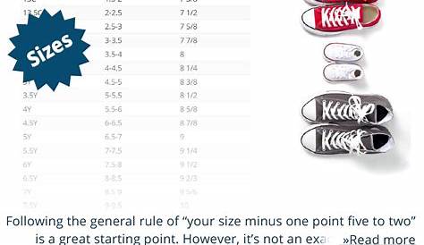 youth to womens shoe size chart