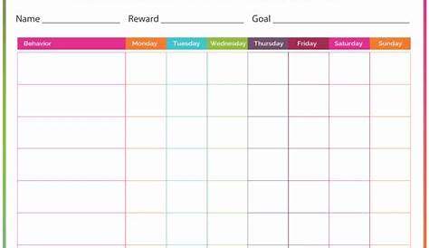 good behavior chart template