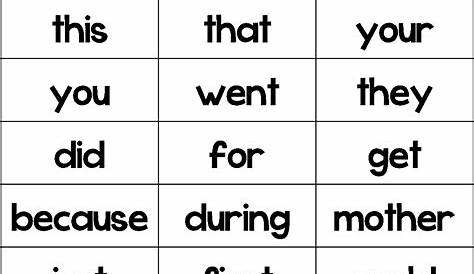 Slobbery first grade sight words printable | Russell Website