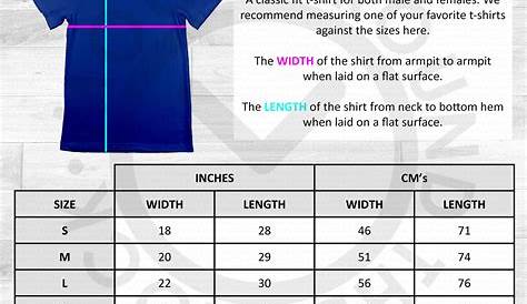gildan tee shirt size chart