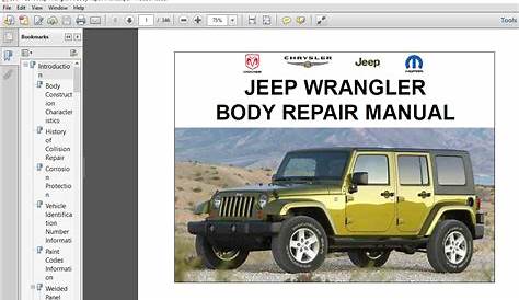 2007 - 2010 Jeep Wrangler JK Body Repair Manual - PDF DOWNLOAD