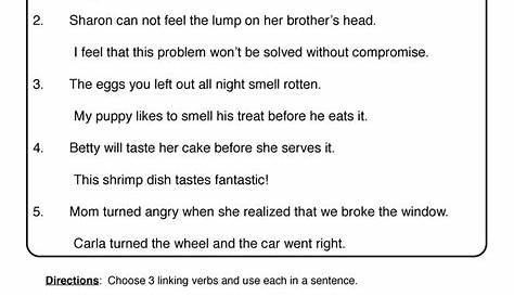 linking verbs worksheet for grade 1 pdf