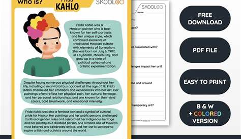 frida kahlo worksheet answers