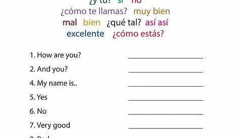Learn Spanish Printables