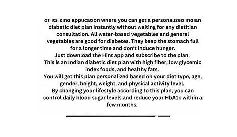 INDIAN DIET CHART FOR DIABETIC PATIENT - Issuu
