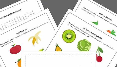 Free Printable Fruit and Vegetable Worksheets