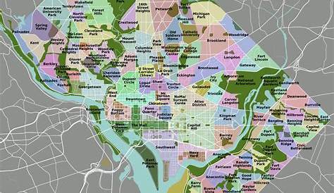 Map of Washington DC neighborhood: surrounding area and suburbs of