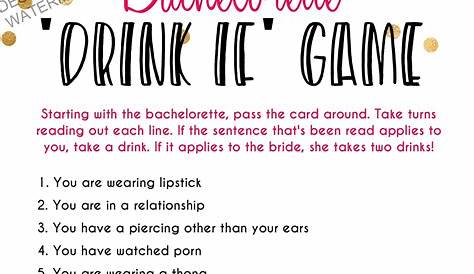 Printable Bachelorette Game Bachelorette Drinking Game Drink - Etsy Canada