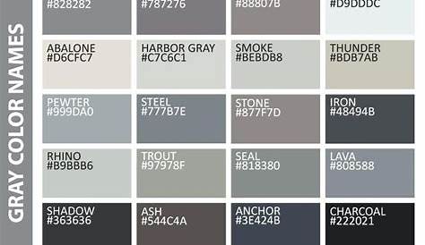 Image result for shades of grey color chart | Grey colour chart, Shades