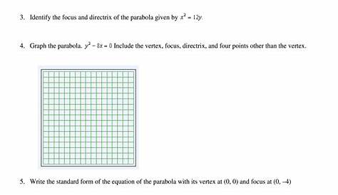 key features of parabolas worksheets answer key