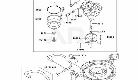 Kawasaki FJ180V-BS36 4 Stroke Engine FJ180V Parts Diagram for CARBURETOR