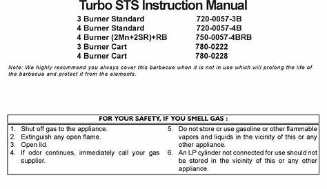 turbo gas grills manual