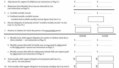 state of ga child support worksheet