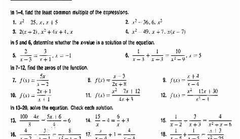 Practice Worksheet Solving Rational Equations Answer Key - Equations