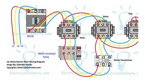 Star Delta Starter Wiring Diagram 3 phase With Timer - Electricalonline4u